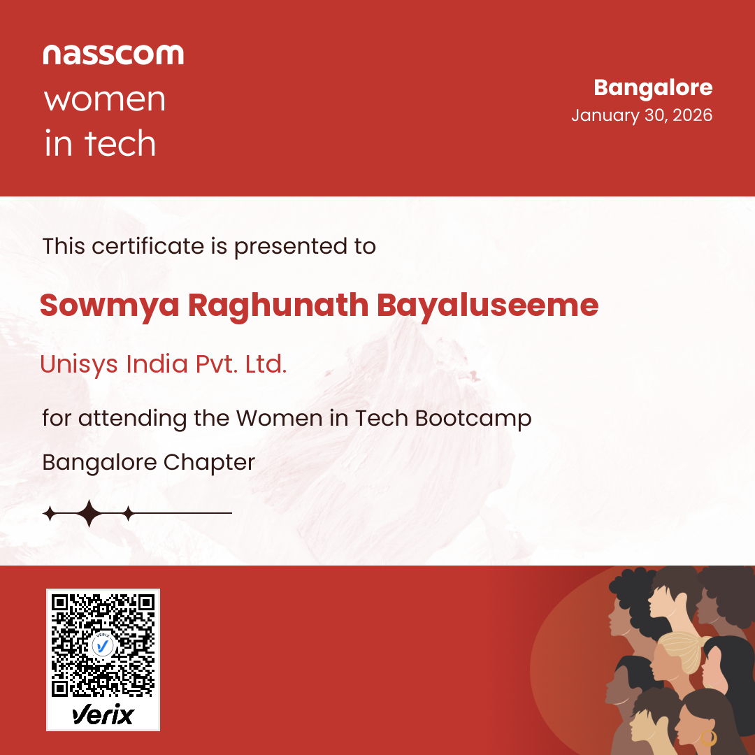 Nasscom Women in Tech Bangalore Chapter Attendee Certificate