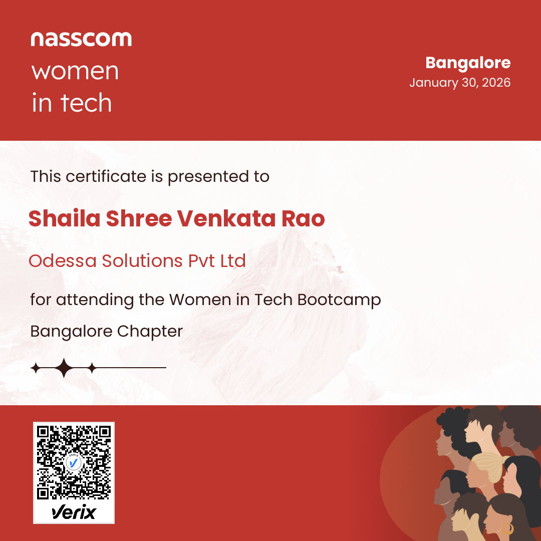 Nasscom Women in Tech Bangalore Chapter Attendee Certificate