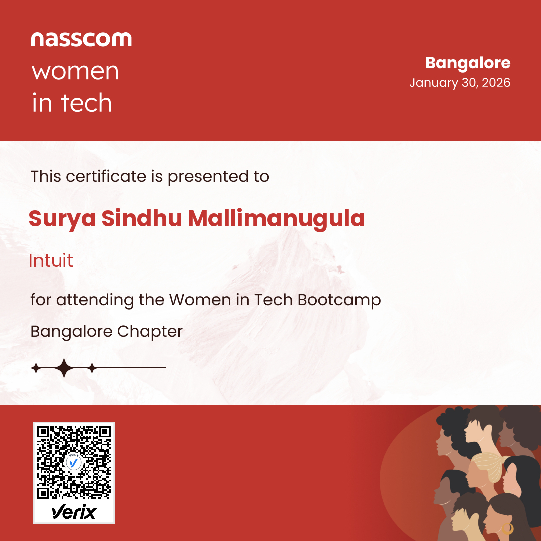 Nasscom Women in Tech Bangalore Chapter Attendee Certificate