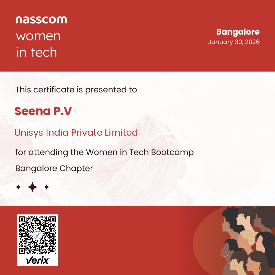 Nasscom Women in Tech Bangalore Chapter Attendee Certificate