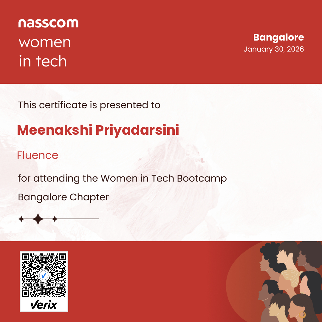 Nasscom Women in Tech Bangalore Chapter Attendee Certificate