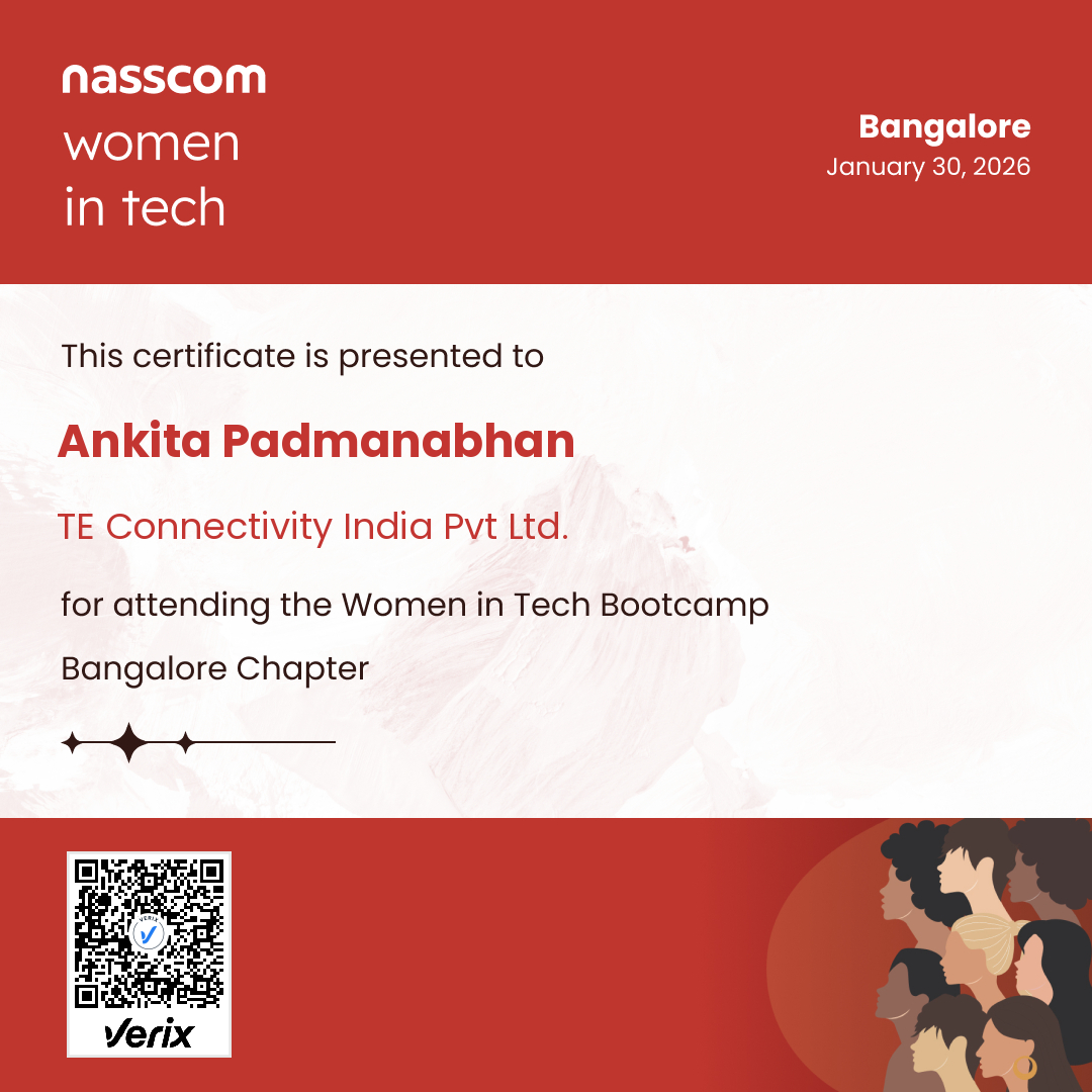 Nasscom Women in Tech Bangalore Chapter Attendee Certificate