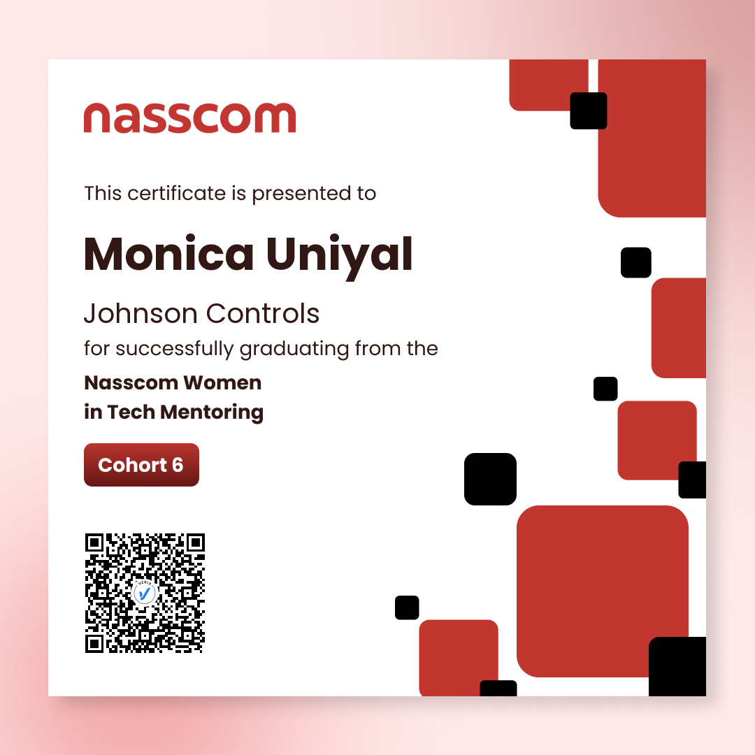 Nasscom Women in Tech Mentoring Program Cohort 6 (Mentee): Monica Uniyal