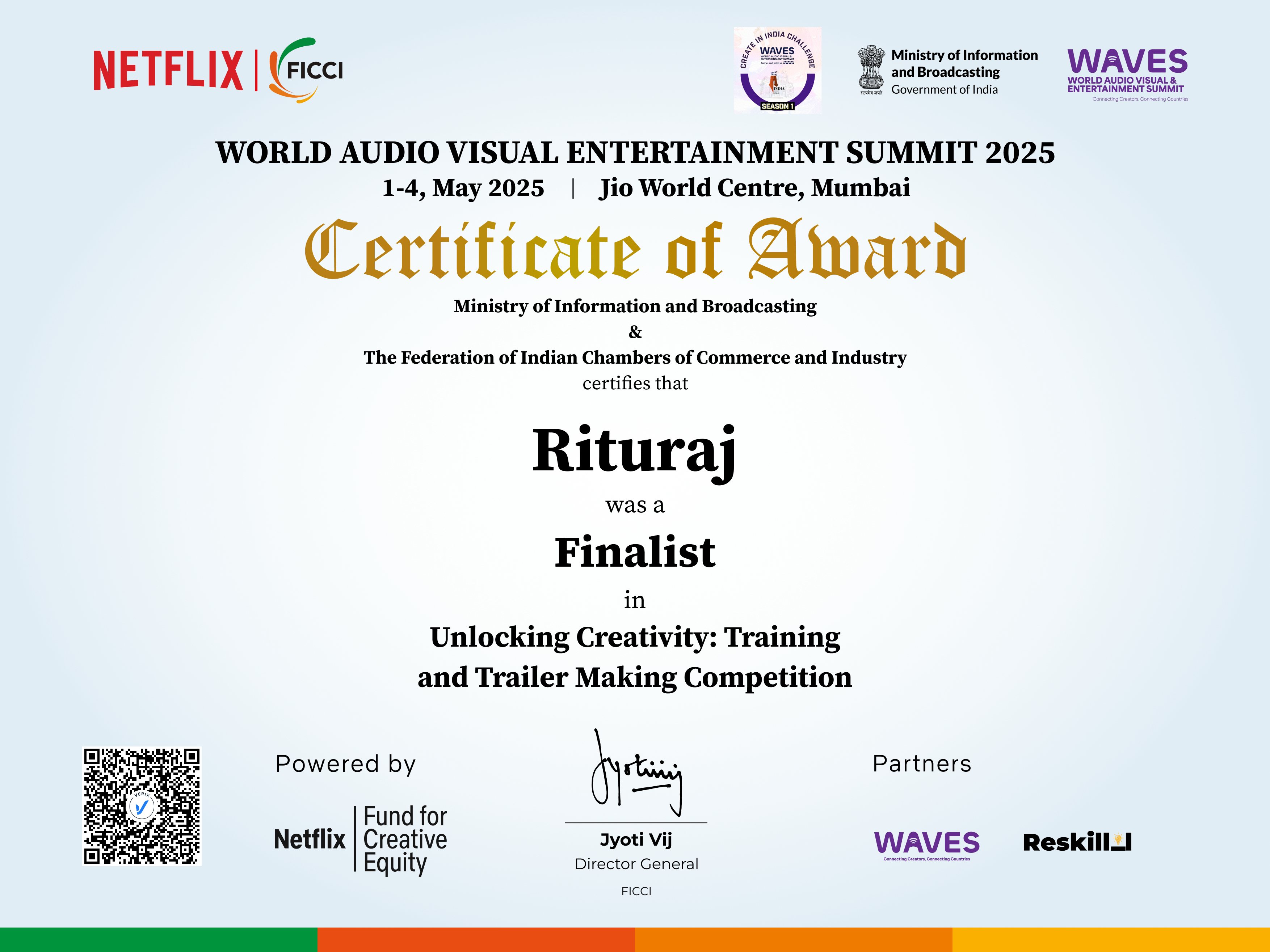 Unlocking Creativity: Training and Trailer Making Competition Finalist - Rituraj