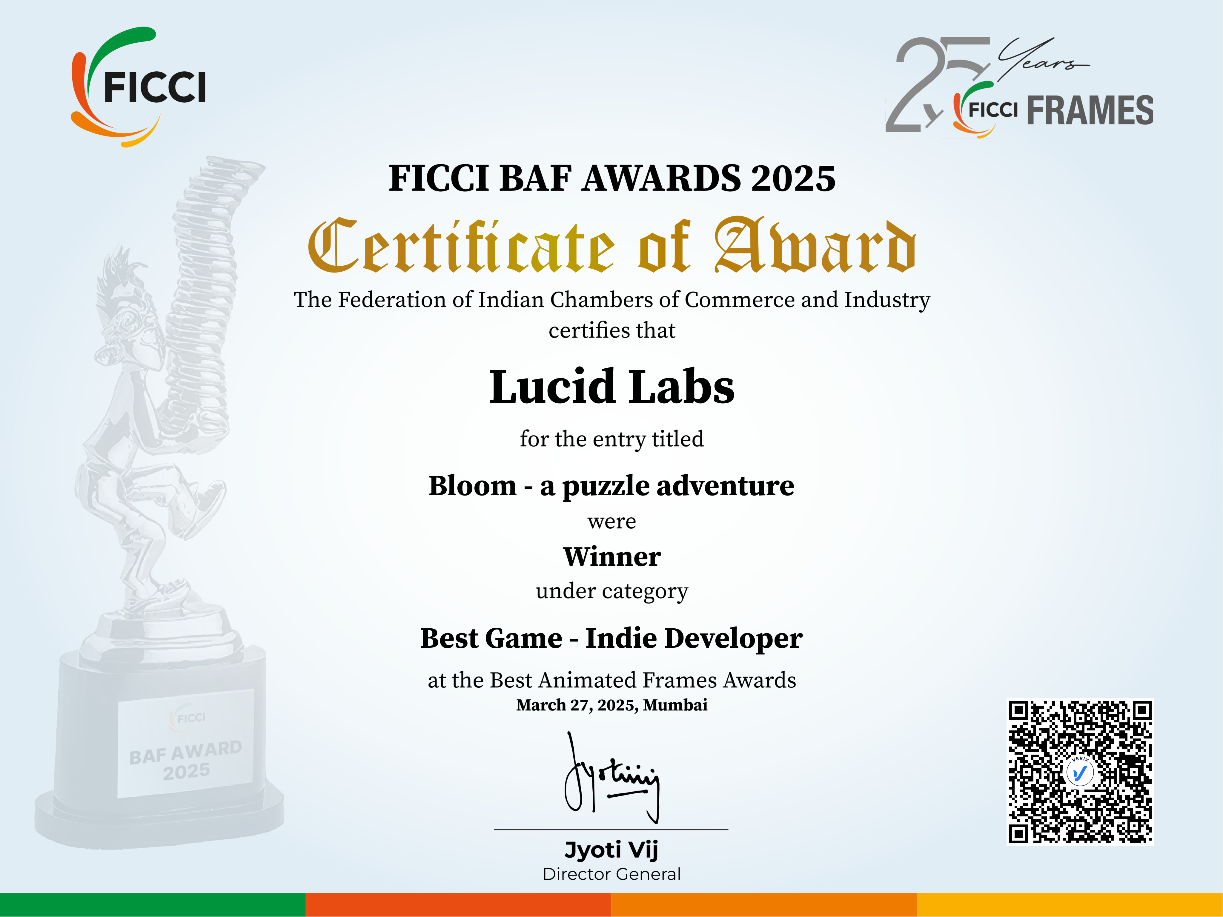 BAF Awards 2025: Best Game - Indie Developer - Winner