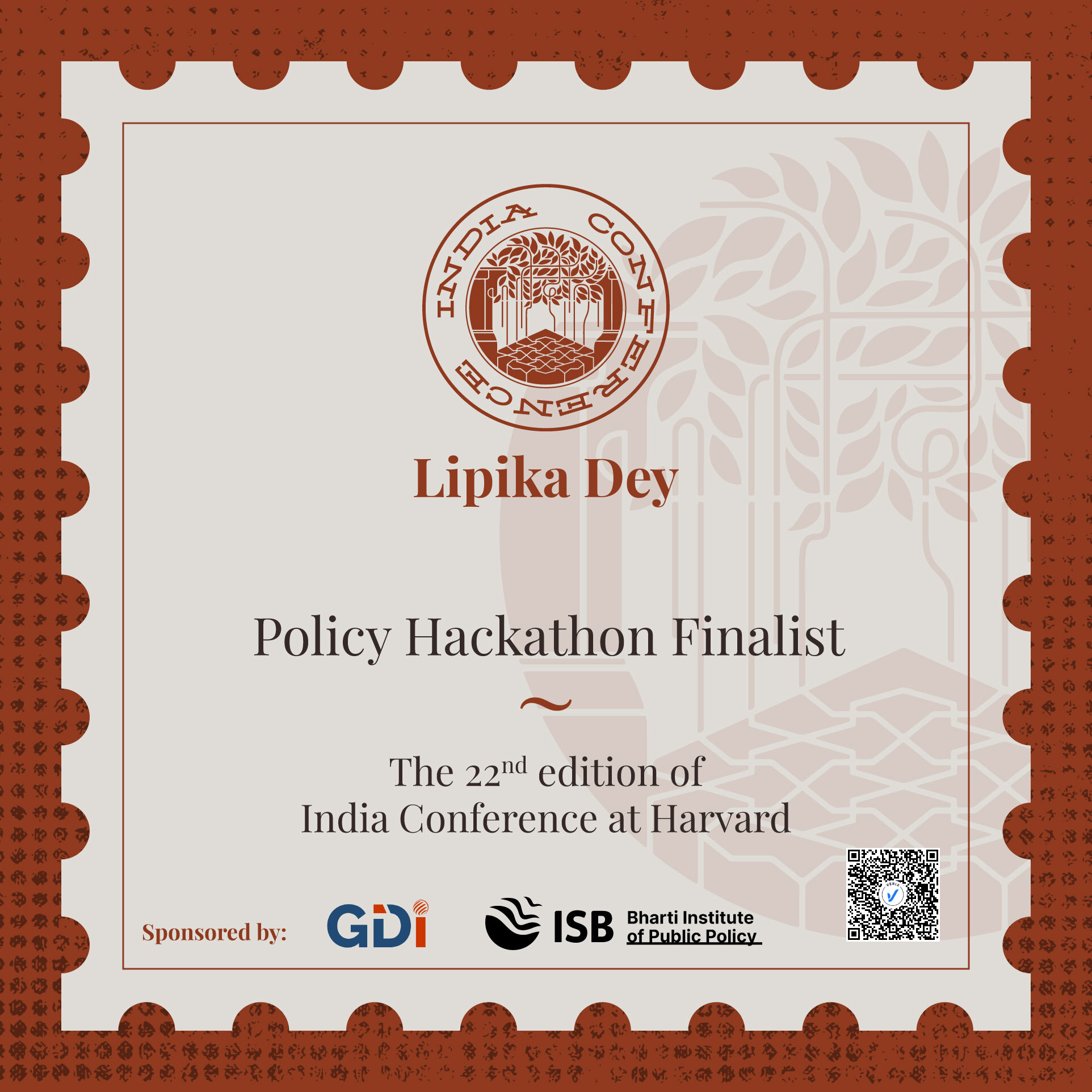 Certificate of Achievement - Policy Hackathon