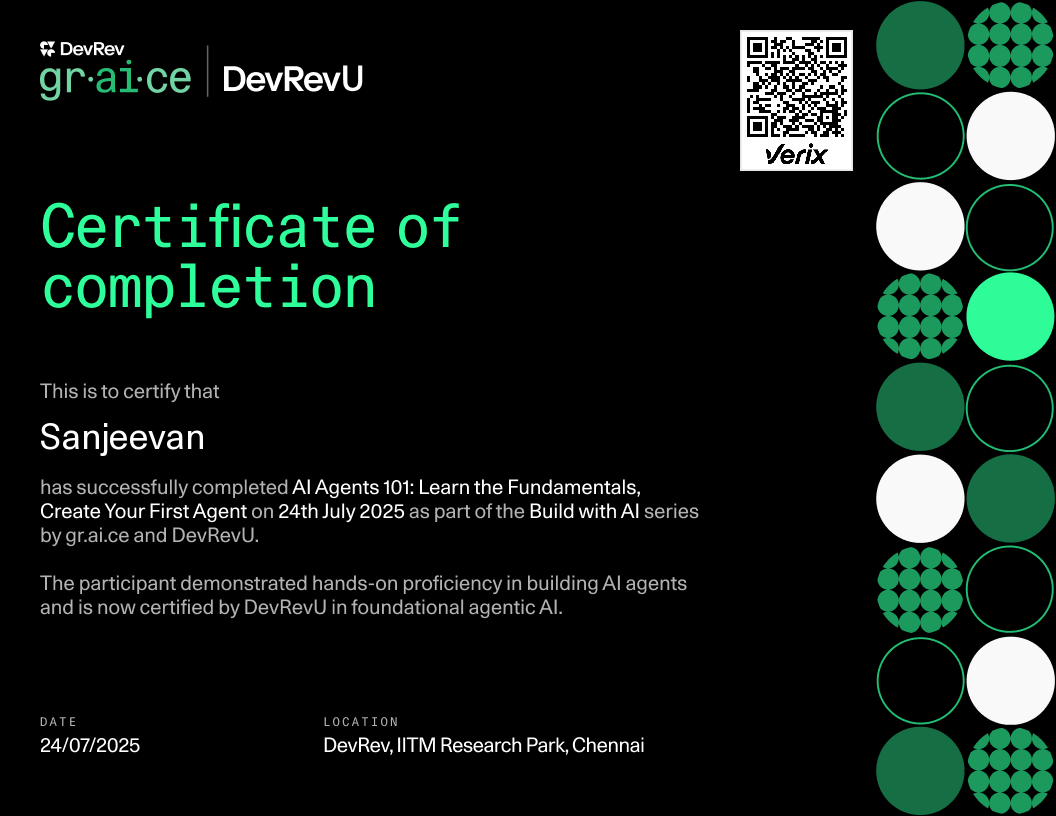 Certificate of Completion: AI Agents 101