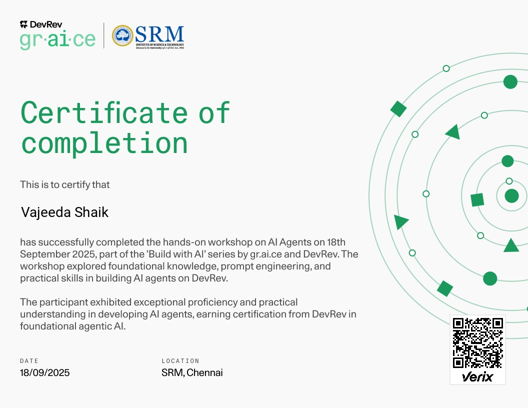 SRM AI Agents Workshop, Chennai