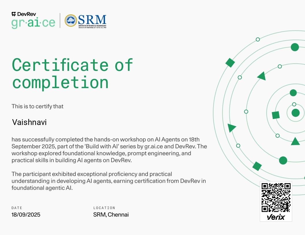 SRM AI Agents Workshop, Chennai