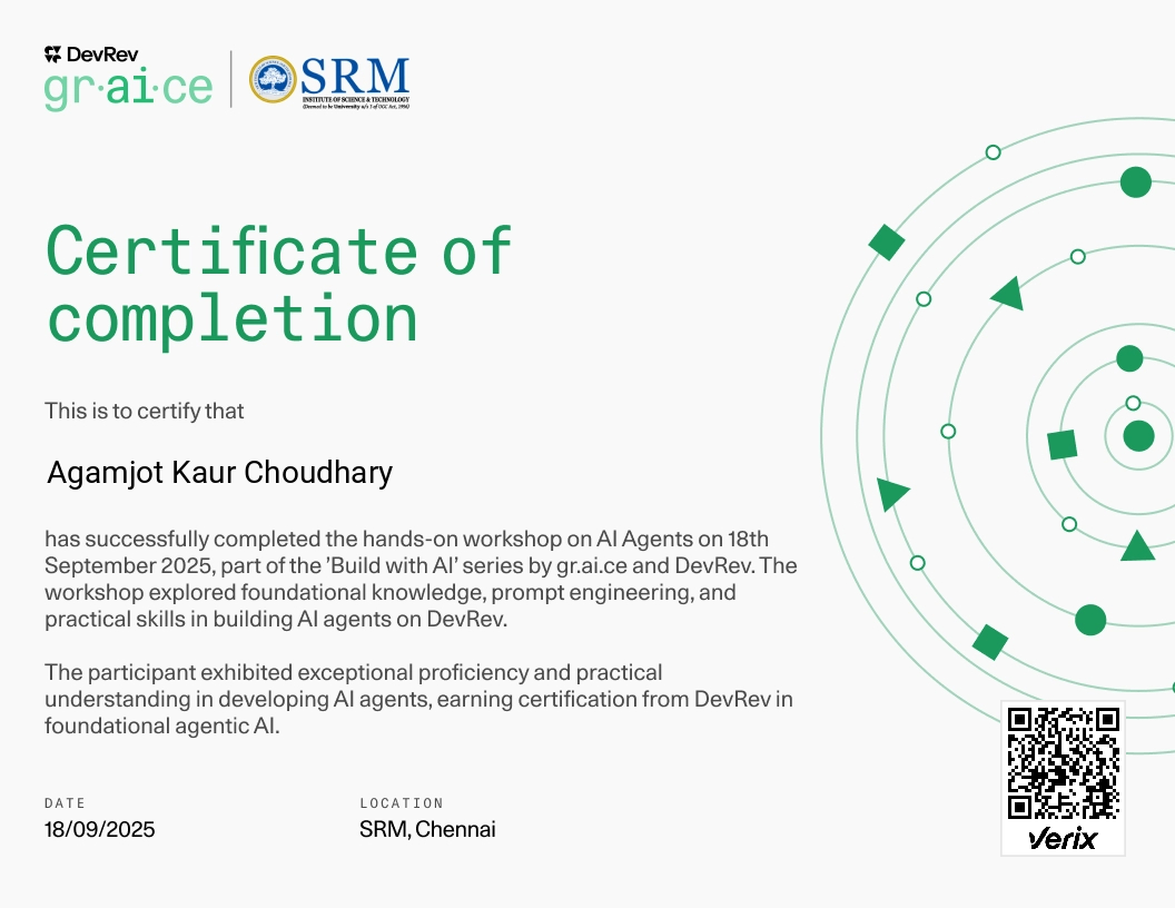 SRM AI Agents Workshop, Chennai