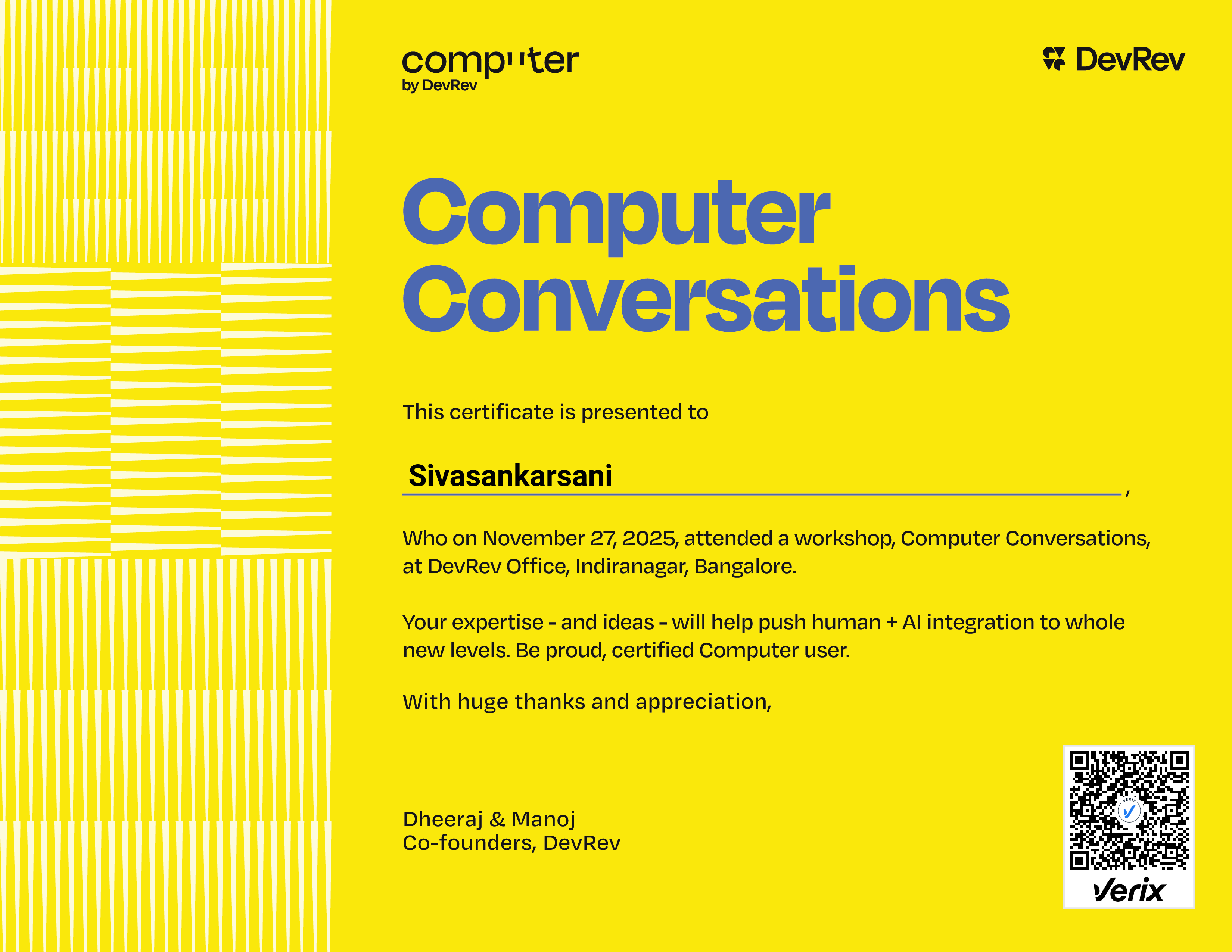 DevRev Computer Conversations Workshop