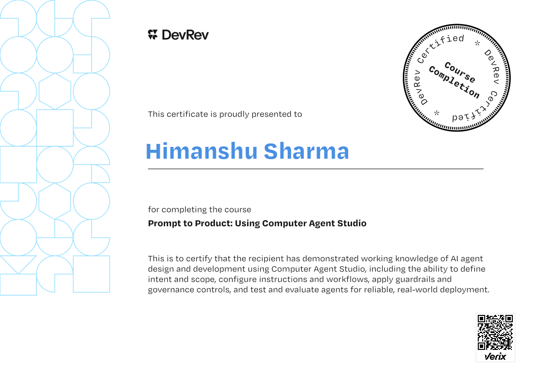 Prompt to Product: Using Computer Agent Studio