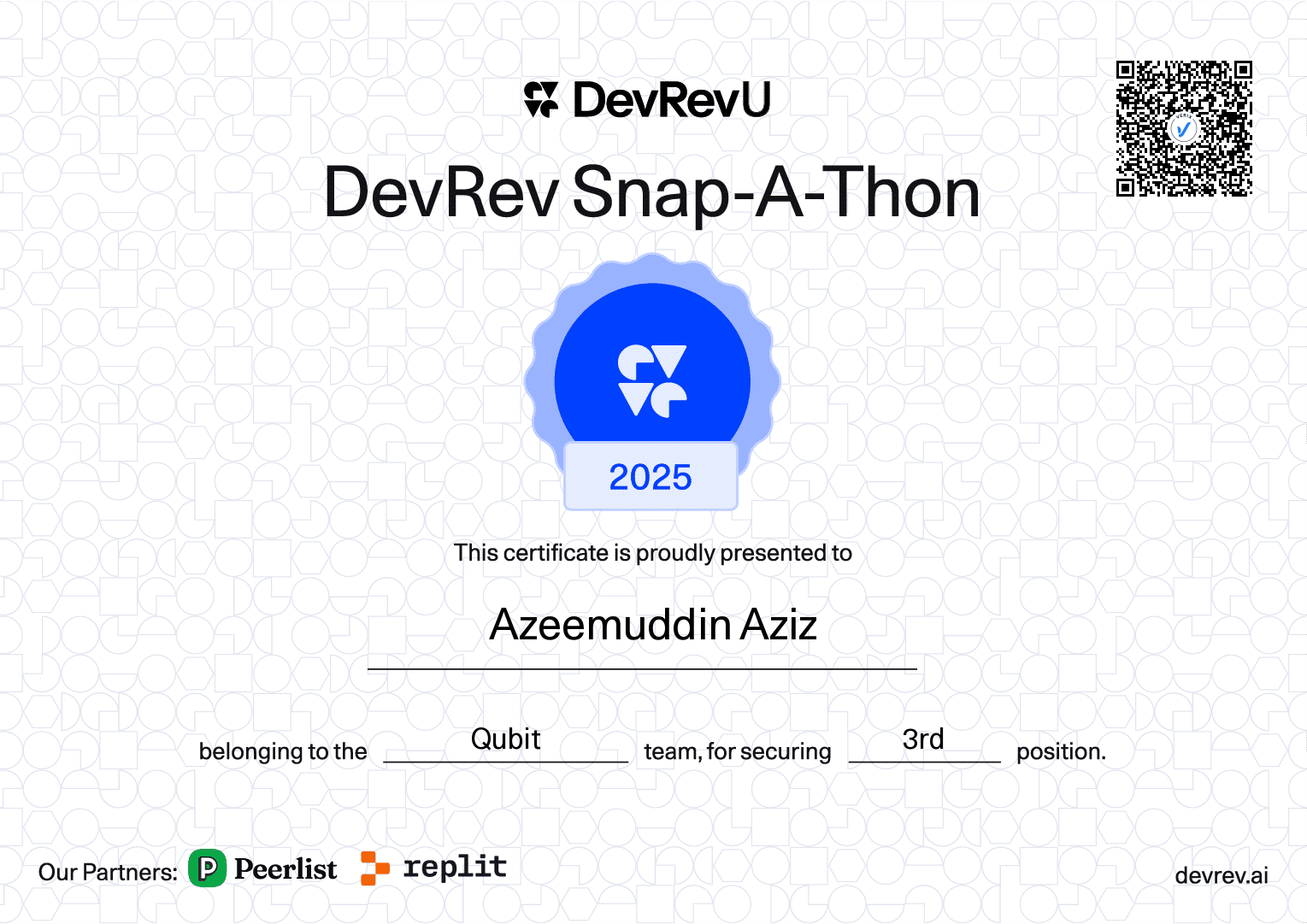 DevRev Snap-A-Thon Certification