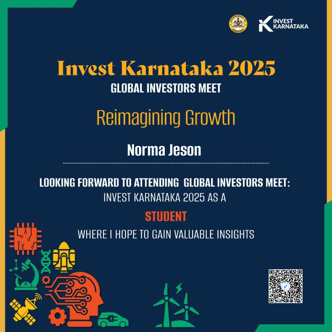 Invest Karnataka Global Investor Meet 2025 Student Certificate