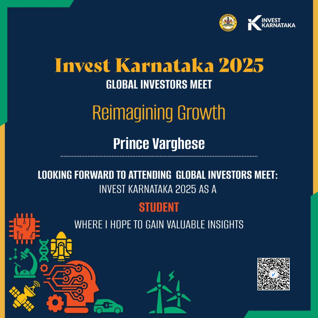 Invest Karnataka Global Investor Meet 2025 Student Certificate