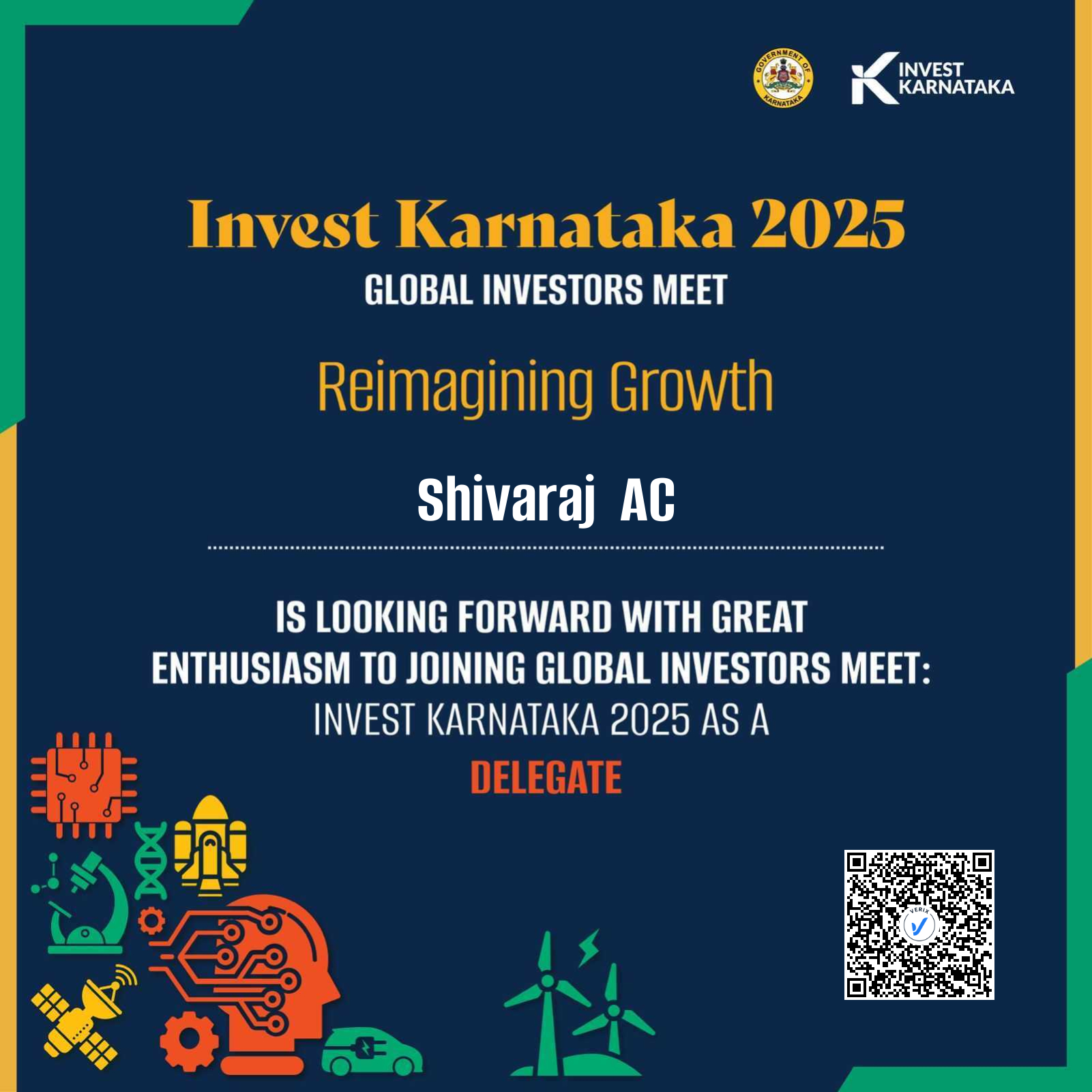 Invest Karnataka Global Investor Meet 2025 Delegate Certificate