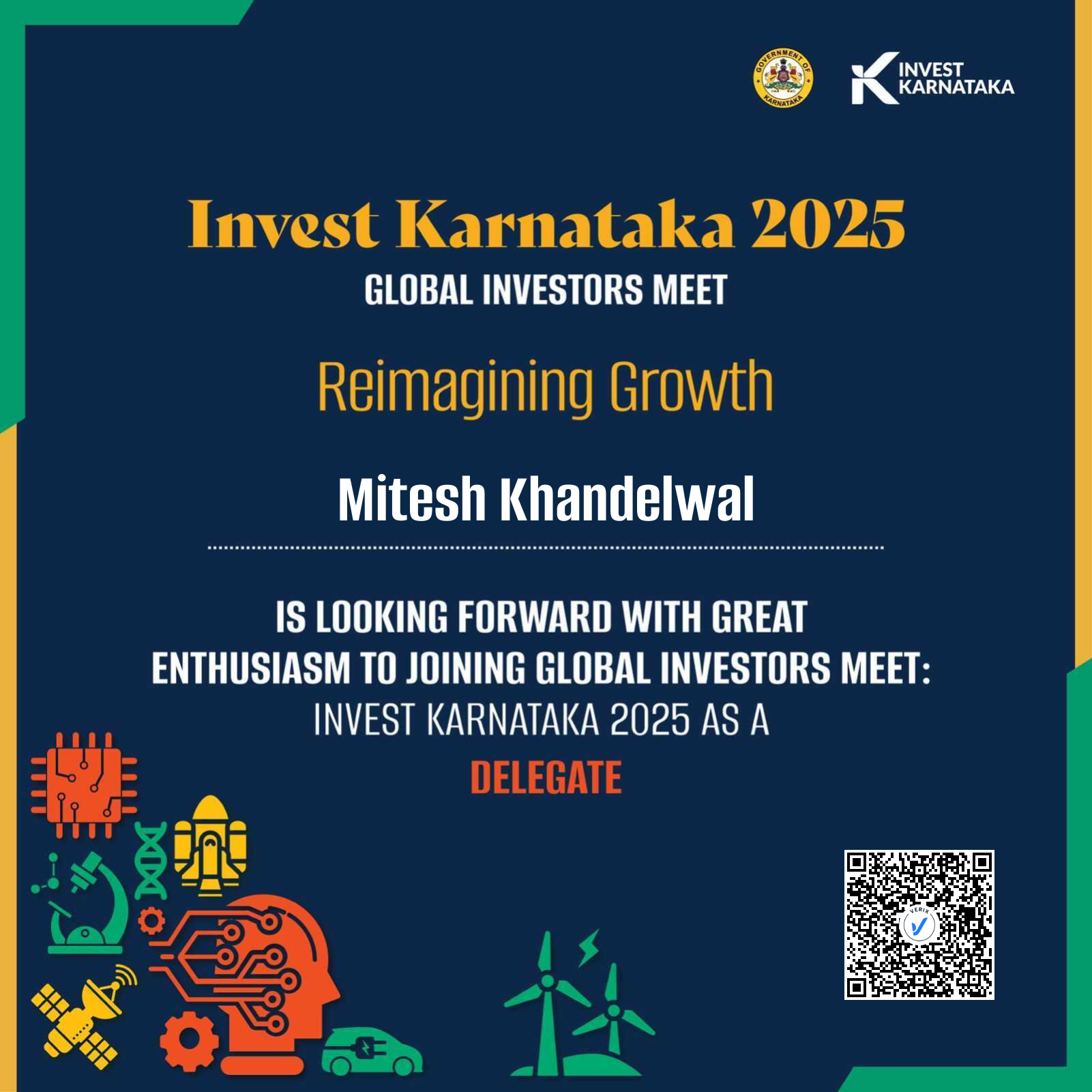 Invest Karnataka Global Investor Meet 2025 Delegate Certificate