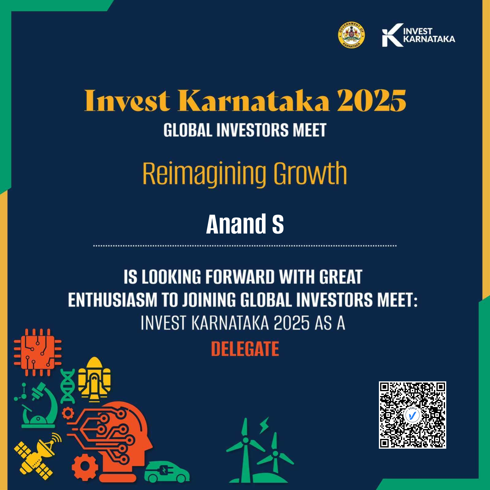 Invest Karnataka Global Investor Meet 2025 Delegate Certificate