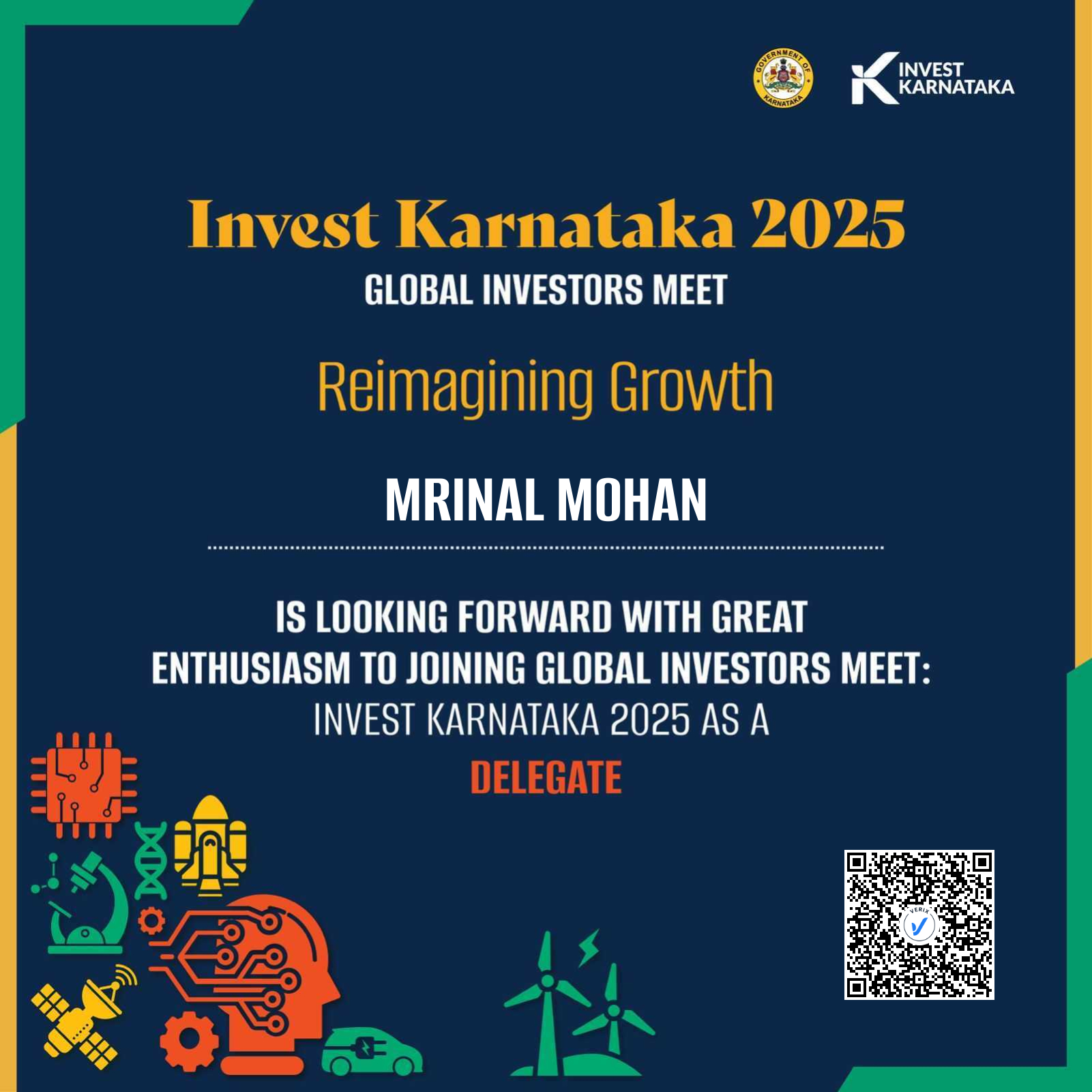 Invest Karnataka Global Investor Meet 2025 Delegate Certificate