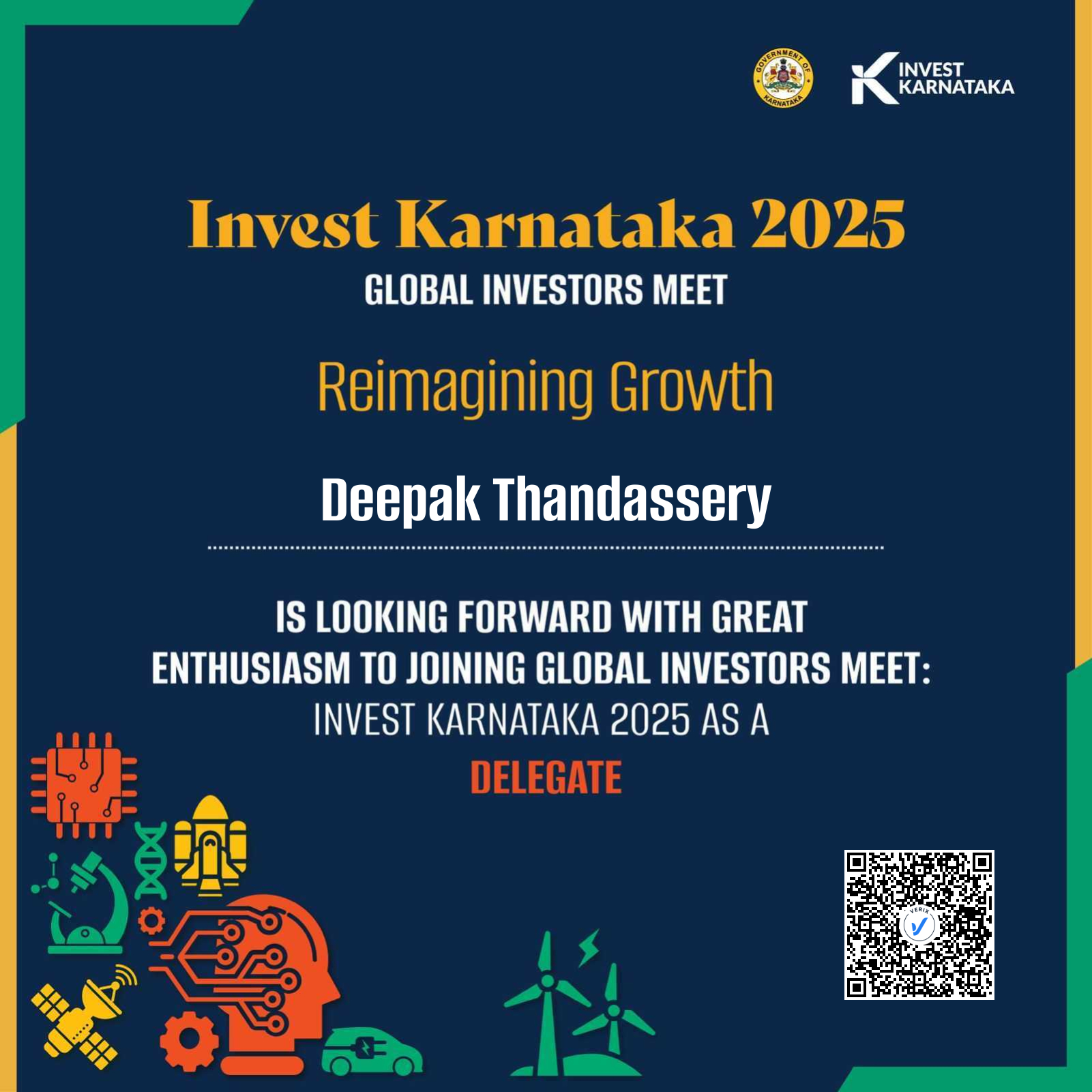 Invest Karnataka Global Investor Meet 2025 Delegate Certificate