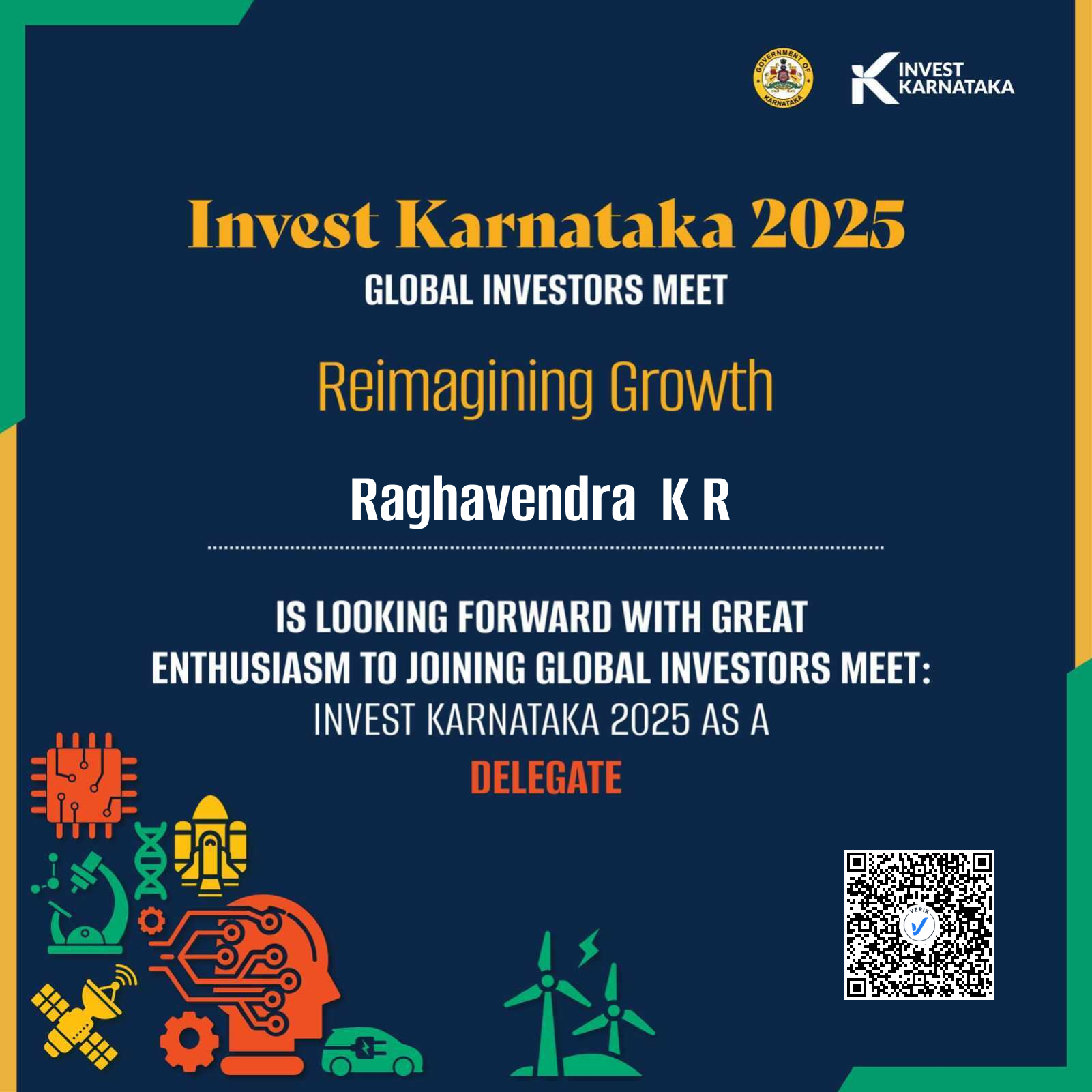 Invest Karnataka Global Investor Meet 2025 Delegate Certificate