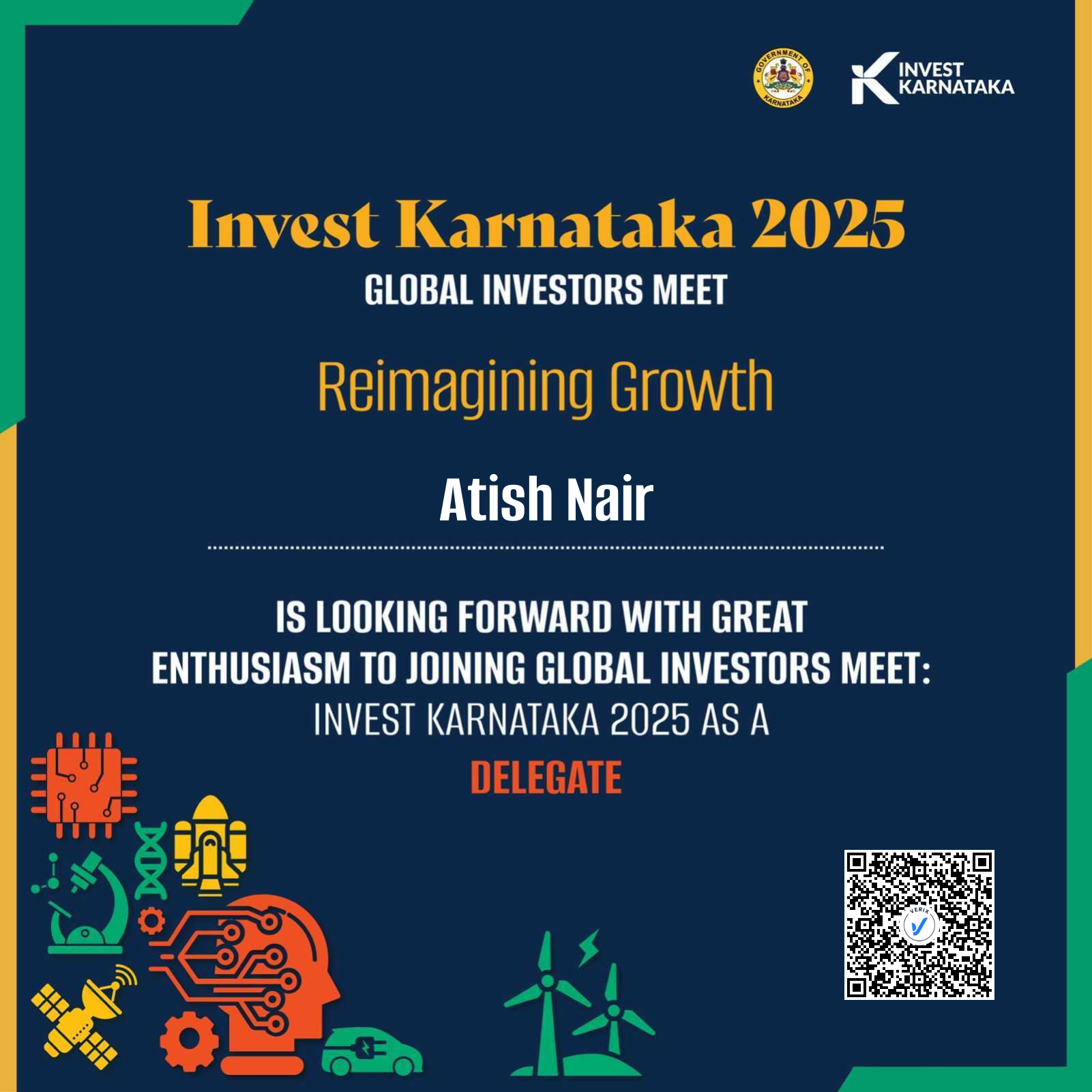 Invest Karnataka Global Investor Meet 2025 Delegate Certificate