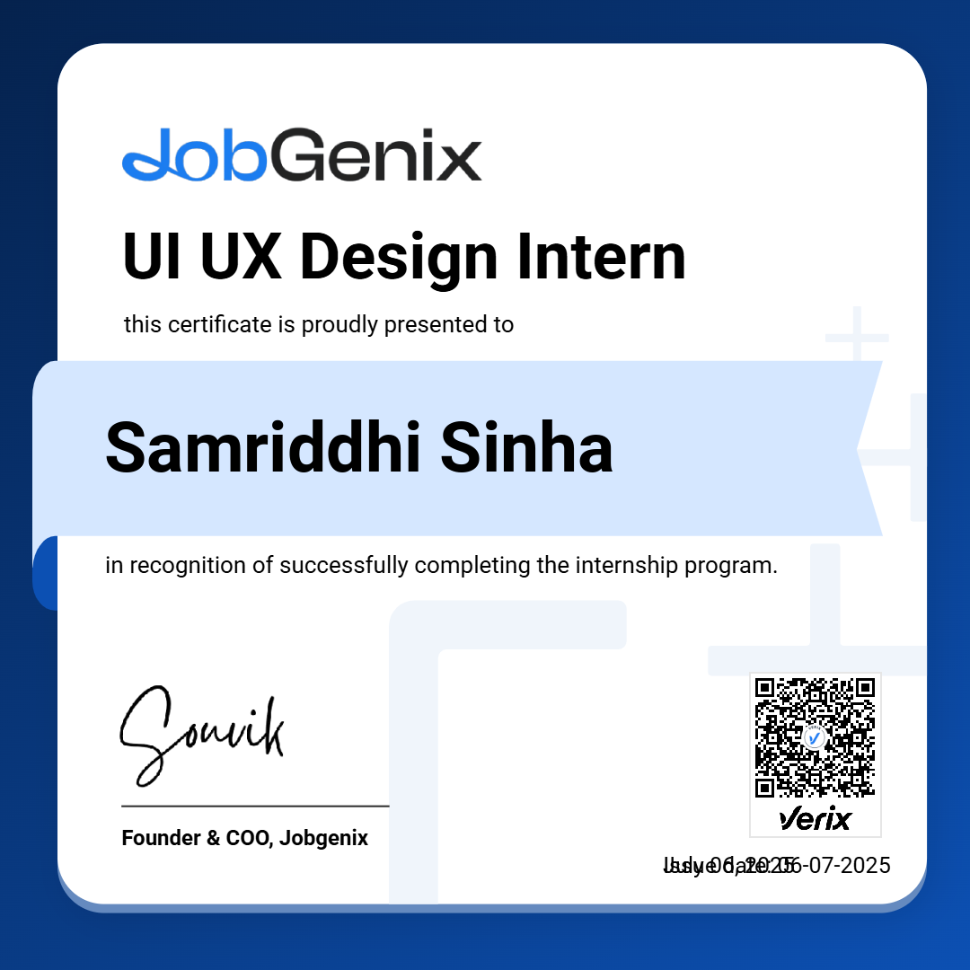 UI UX Design Intern