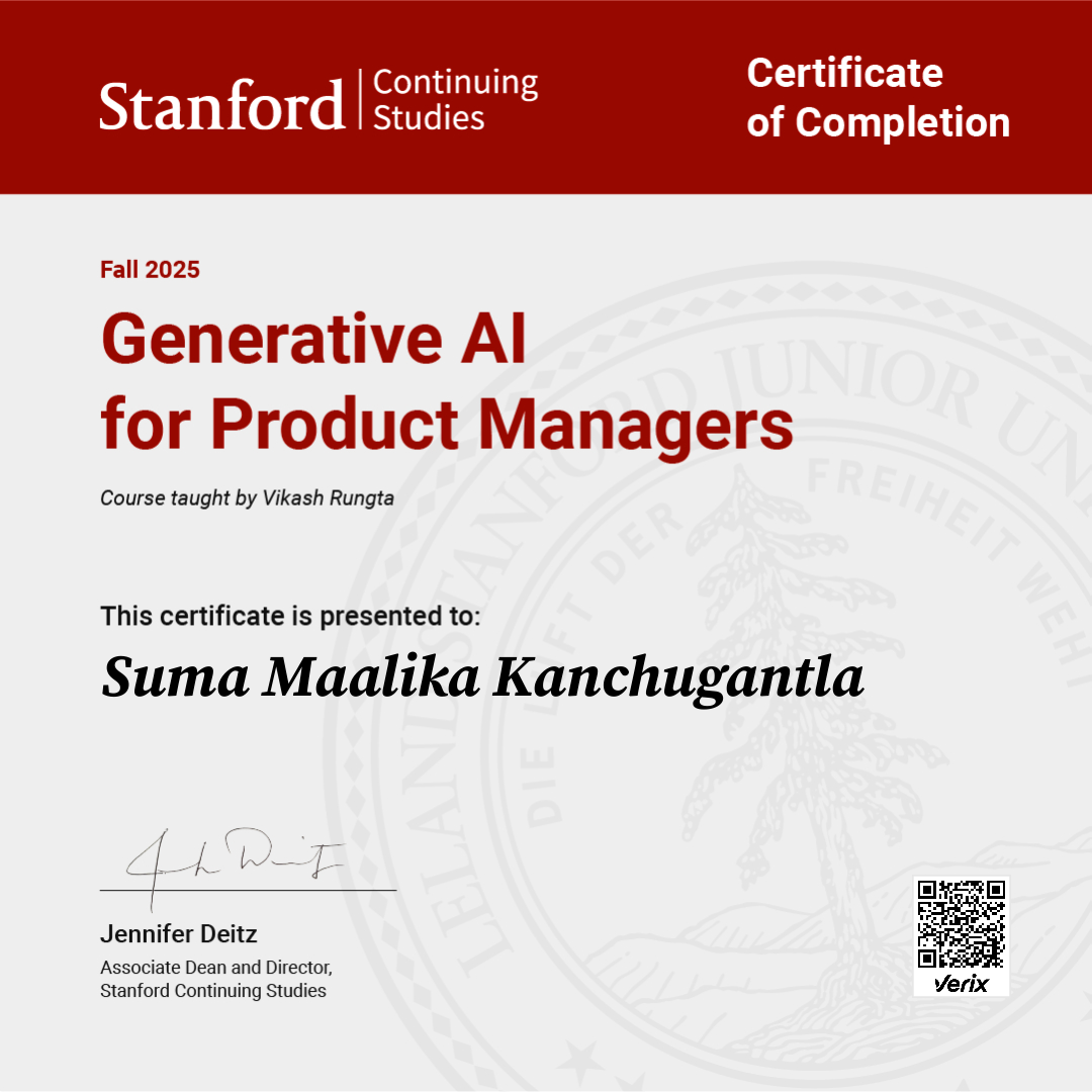 Certificate of Completion — Generative AI for Product Managers