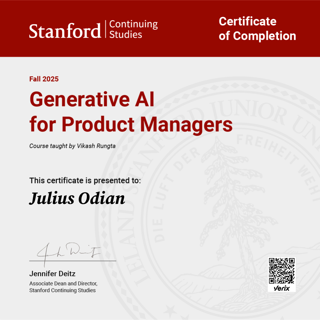 Certificate of Completion — Generative AI for Product Managers