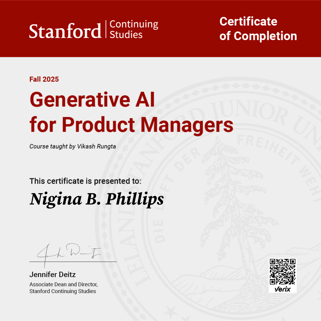 Certificate of Completion — Generative AI for Product Managers