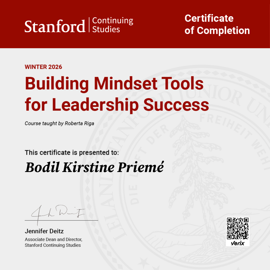 Certificate of Completion — Building Mindset Tools for Leadership Success