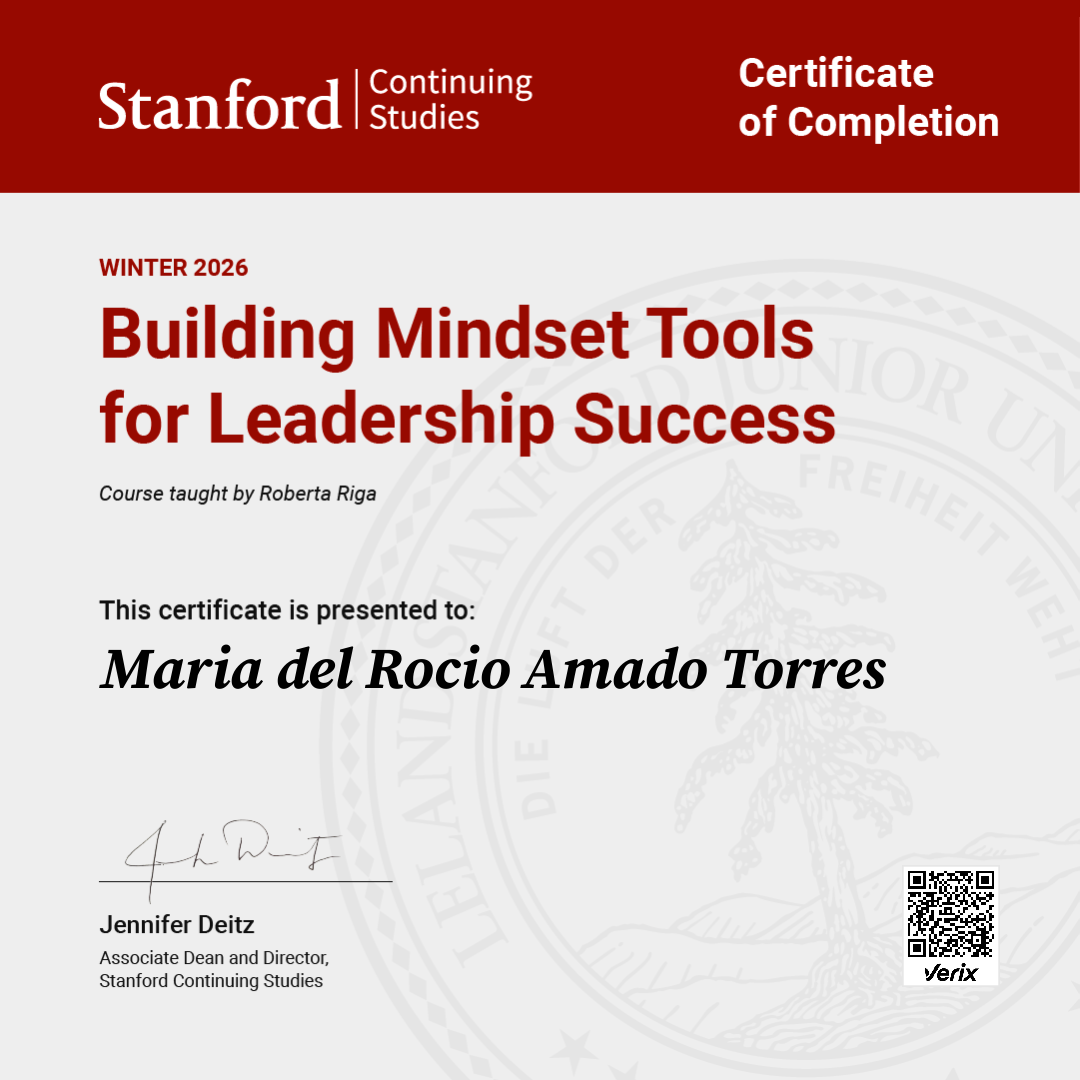 Certificate of Completion — Building Mindset Tools for Leadership Success