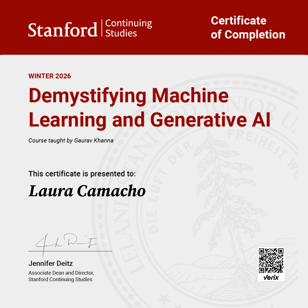 Certificate of Completion — Demystifying Machine Learning and Generative AI