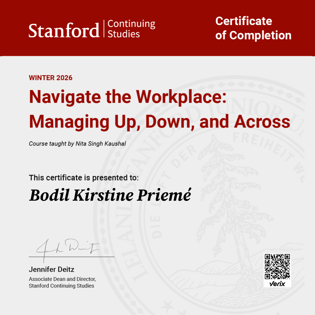 Certificate of Completion — Navigate the Workplace: Managing Up, Down, and Across