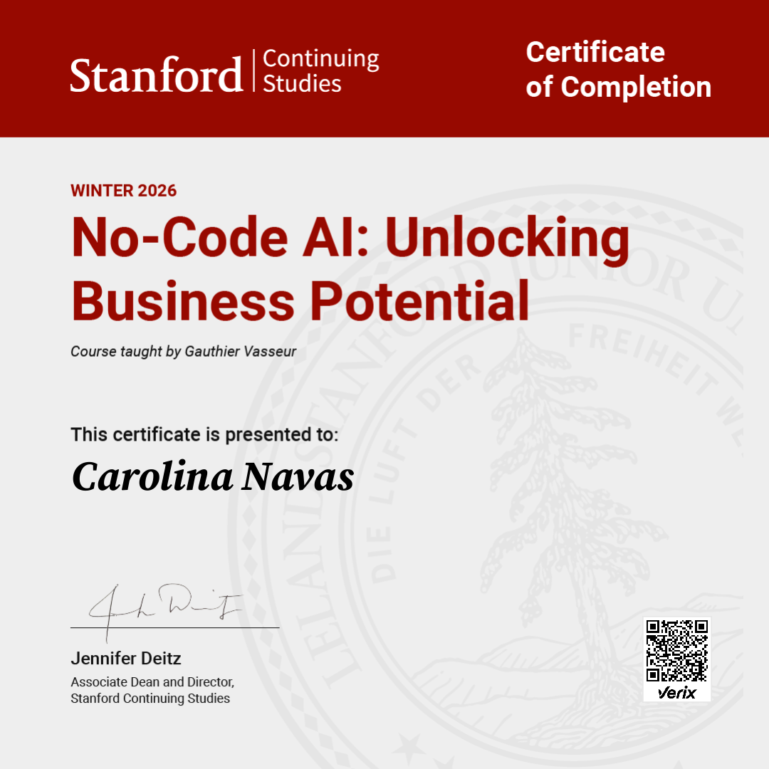 Certificate of Completion — No-Code AI: Unlocking Business Potential