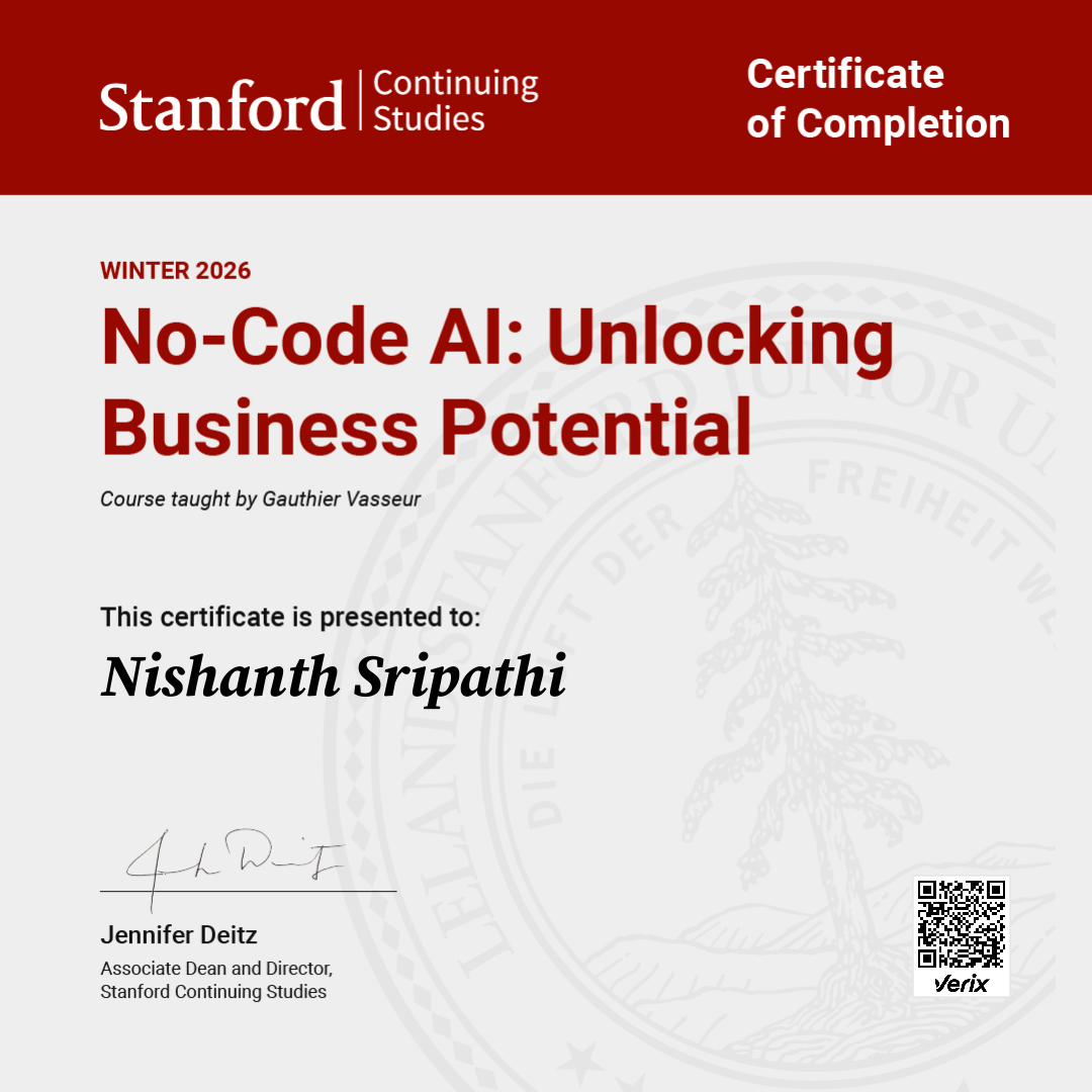 Certificate of Completion — No-Code AI: Unlocking Business Potential
