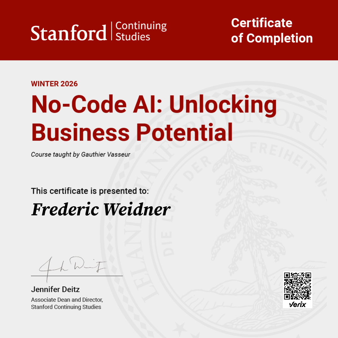 Certificate of Completion — No-Code AI: Unlocking Business Potential