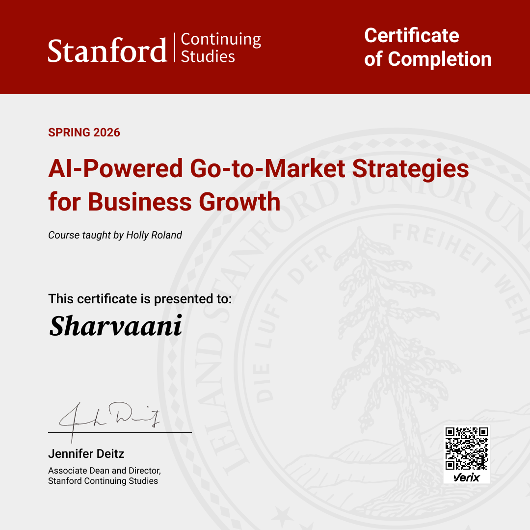Certificate of Completion — AI-Powered Go-to-Market Strategies for Business Growth
