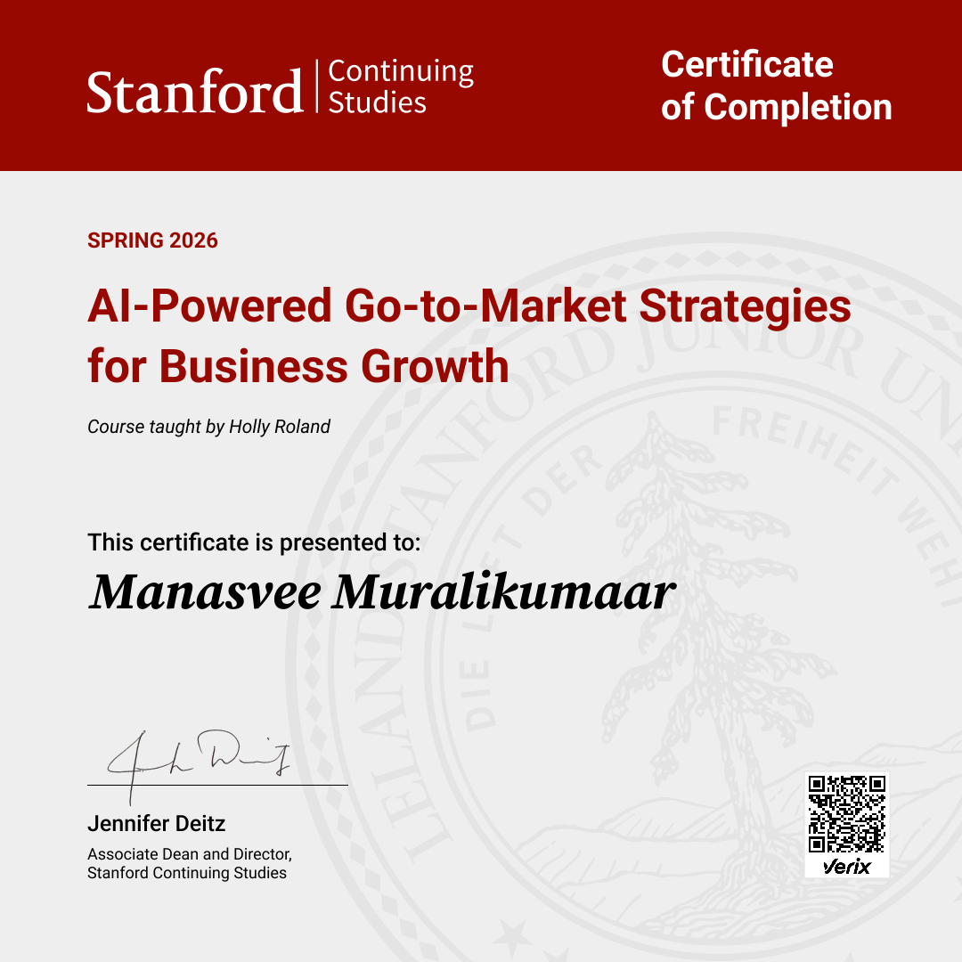 Certificate of Completion — AI-Powered Go-to-Market Strategies for Business Growth