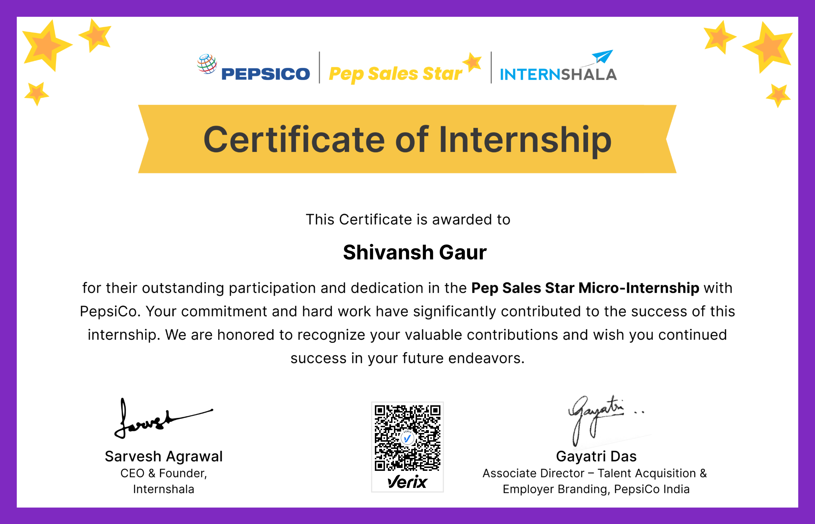 Pep Sales Star Microinternship