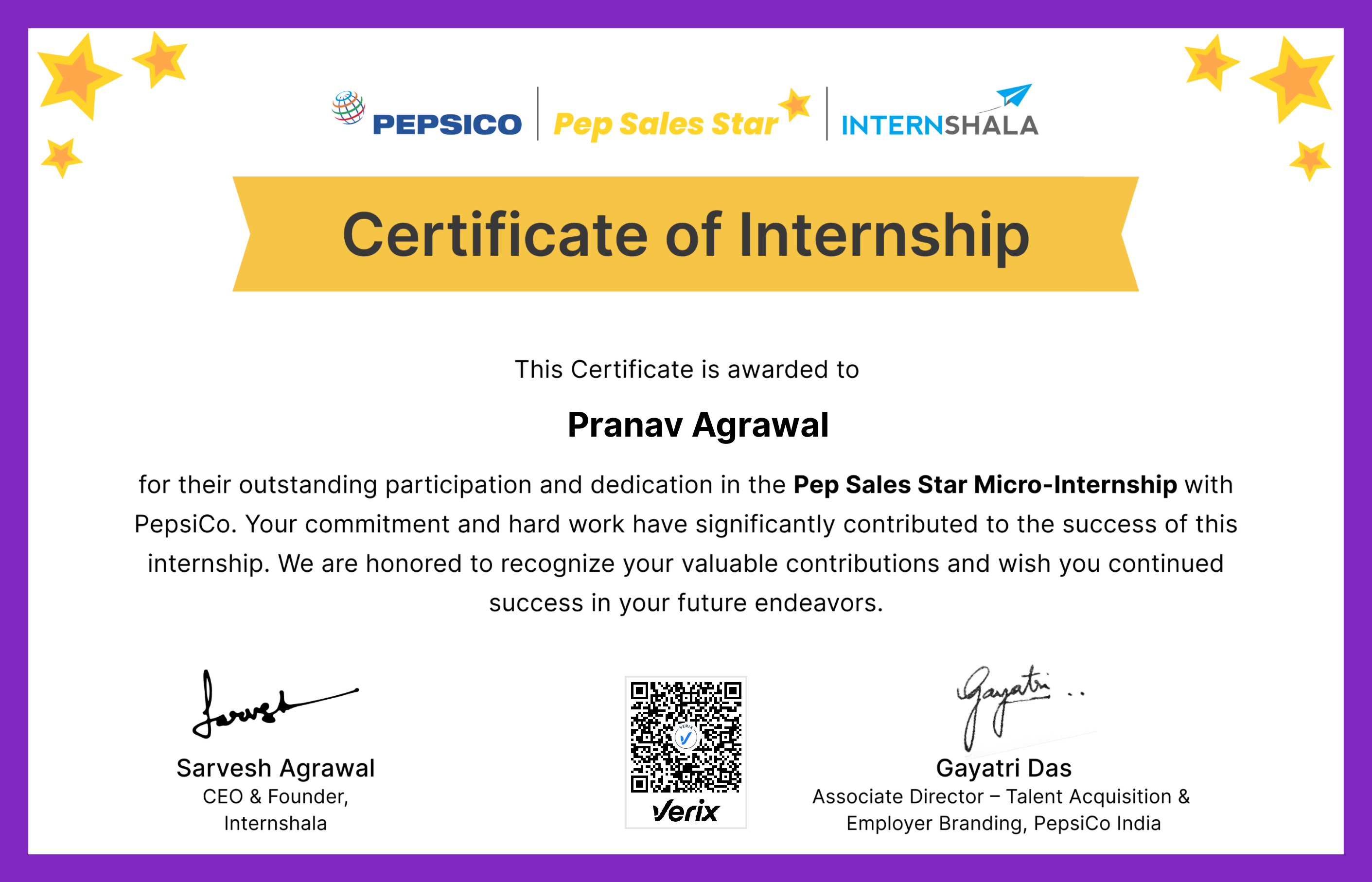 Pep Sales Star Microinternship