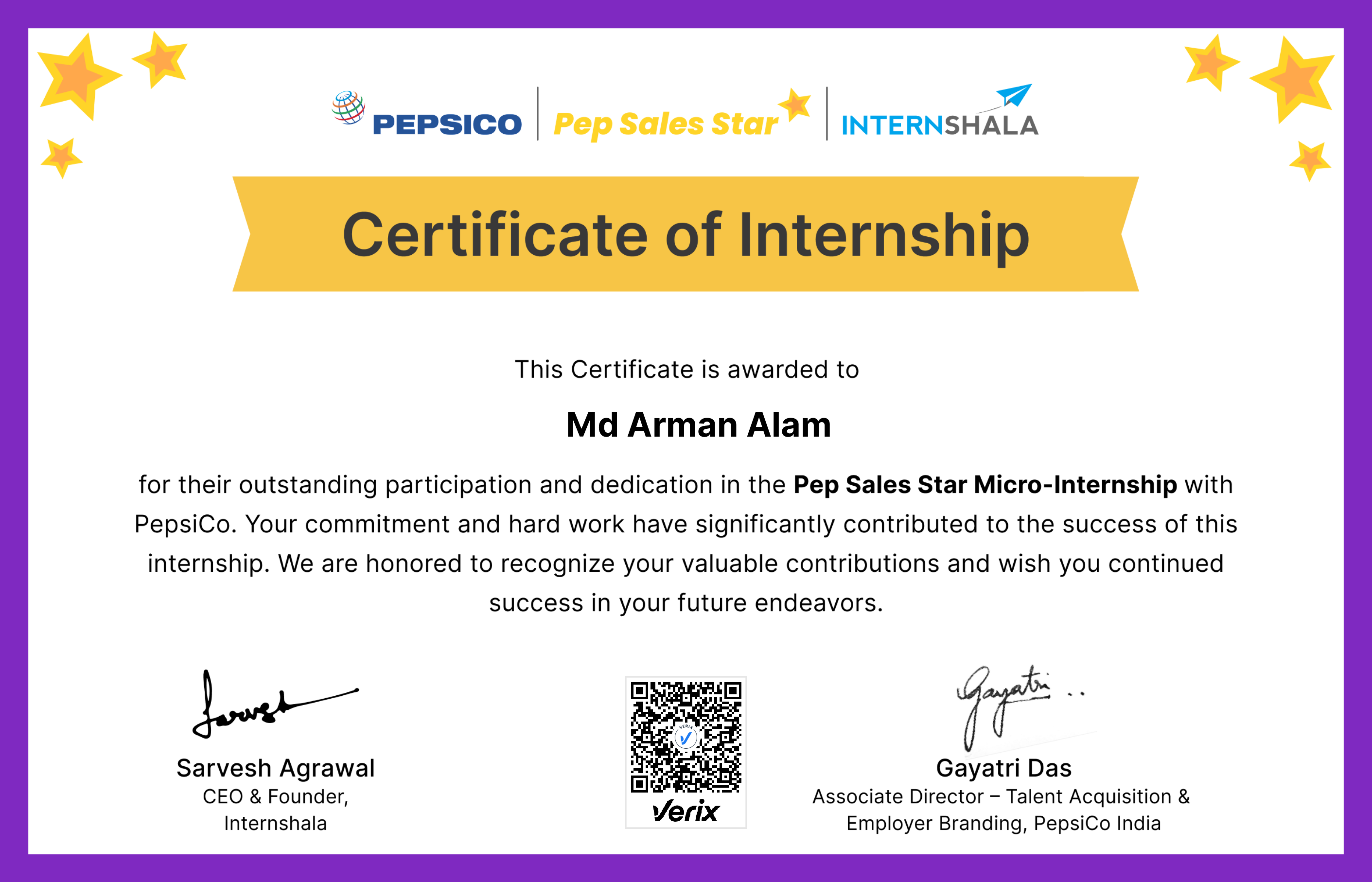Pep Sales Star Microinternship