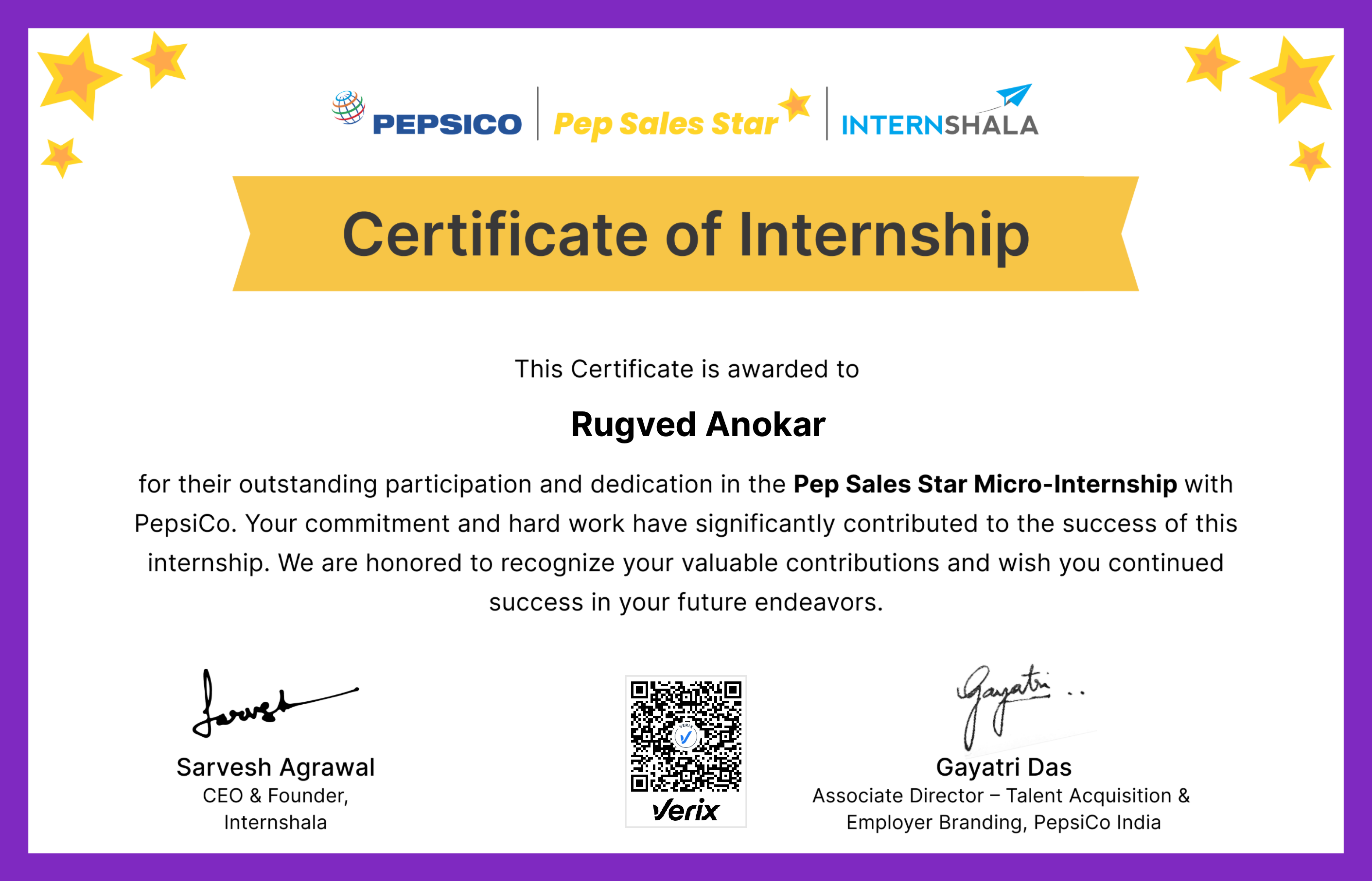 Pep Sales Star Microinternship