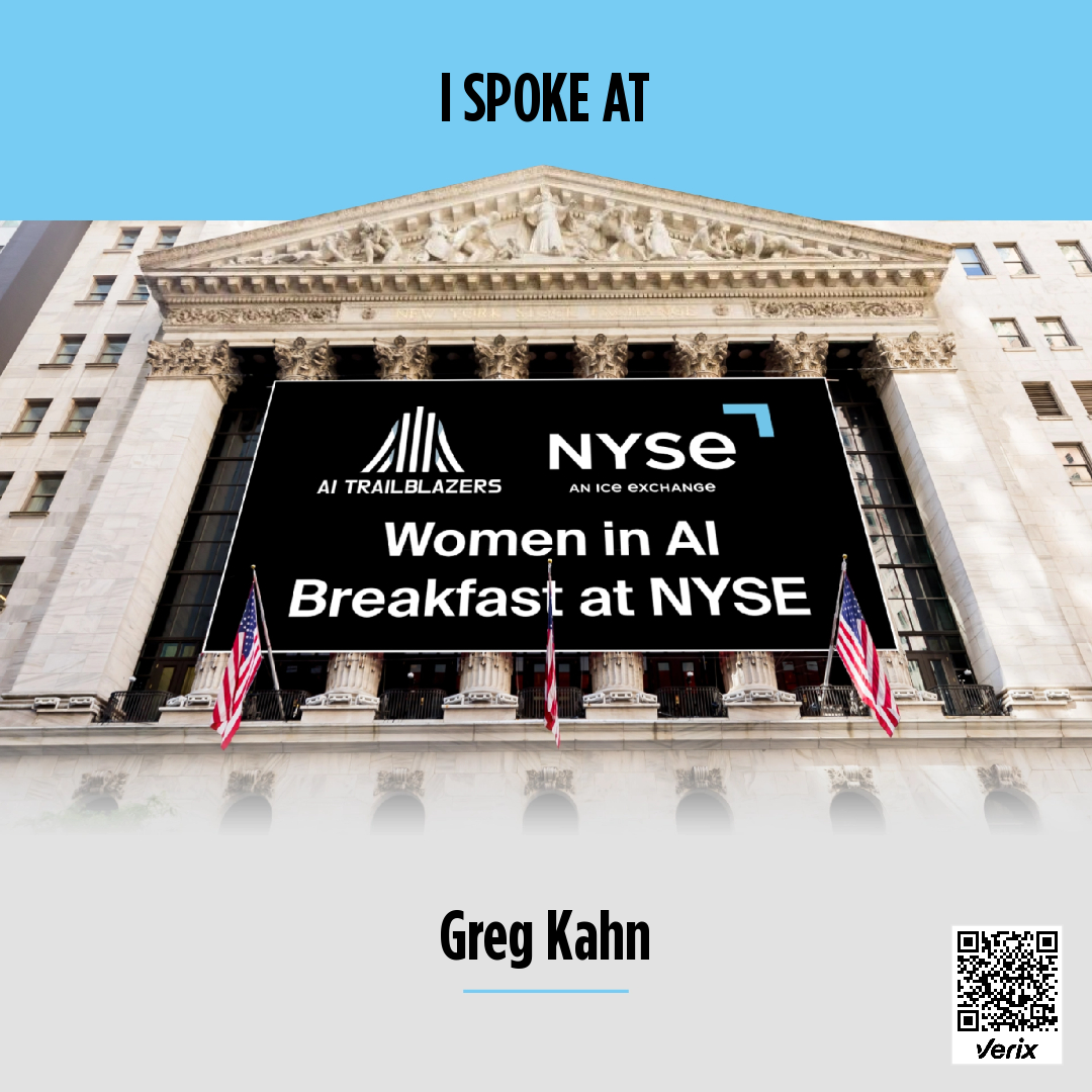Speaker – AI Trailblazers Women in AI Breakfast at NYSE: Greg Kahn