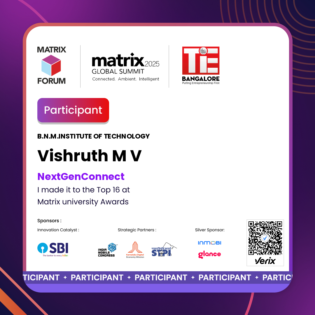 Matrix University Awards Top 16 Certificate