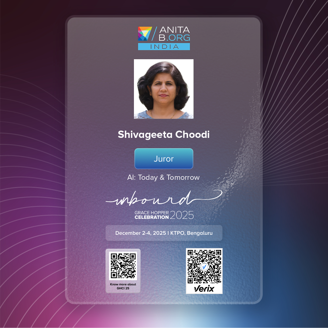 Shivageeta Choodi: Grace Hopper Celebration India 2025 – Juror