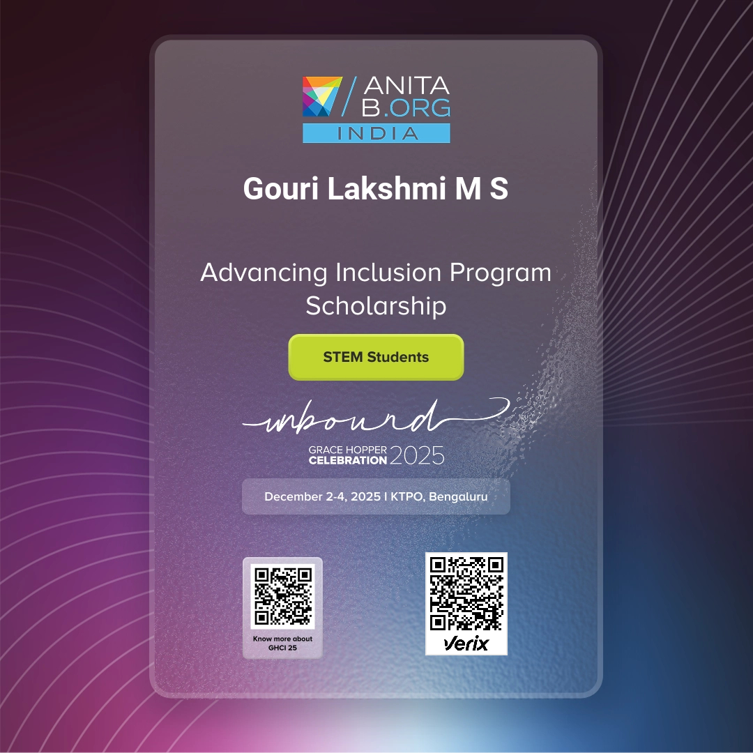 Gouri Lakshmi M S: Advancing Inclusion Program Scholarship - STEM Students