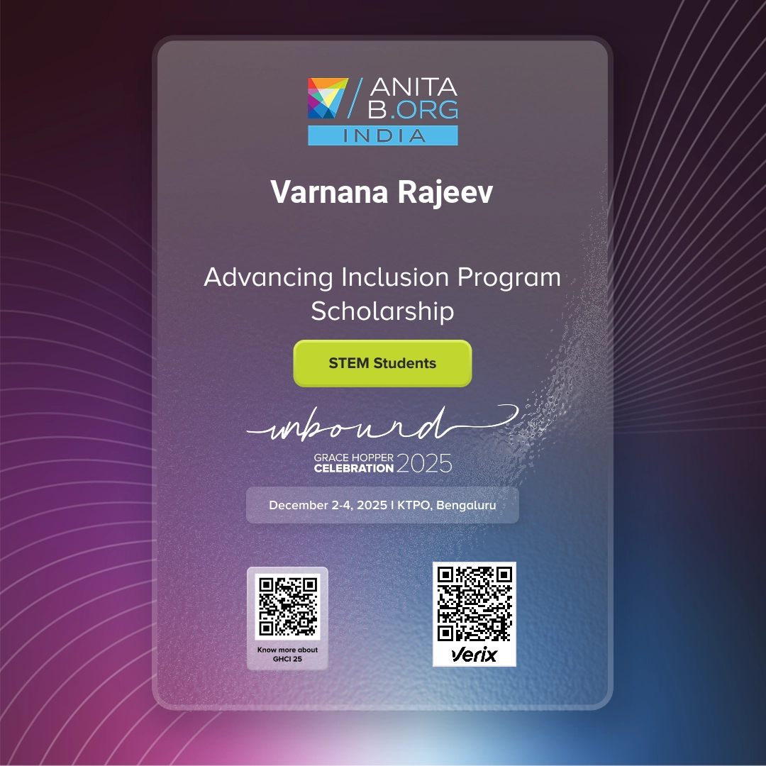 Varnana Rajeev: Advancing Inclusion Program Scholarship - STEM Students