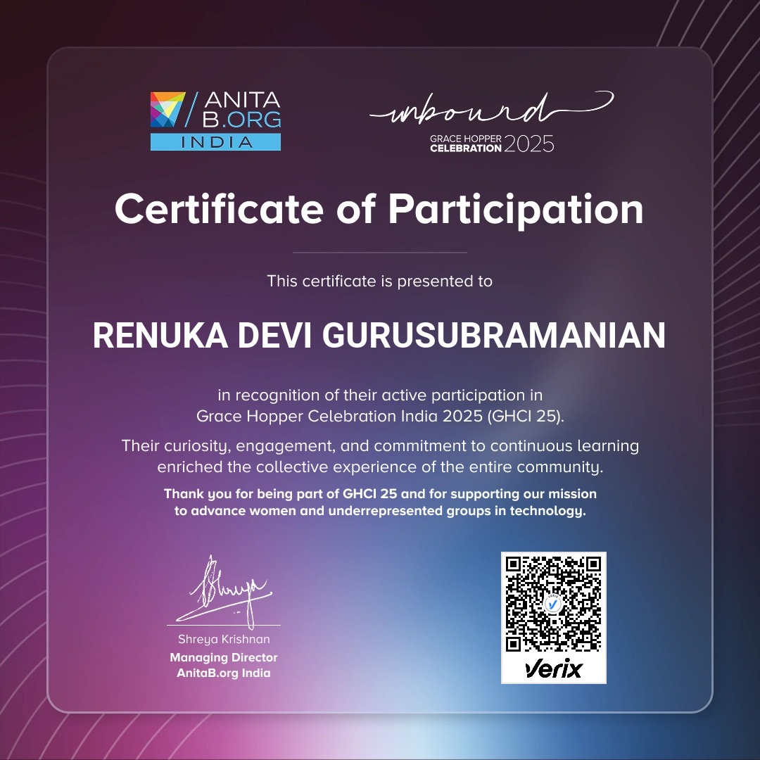 Attendee Certificate - GHCI 25