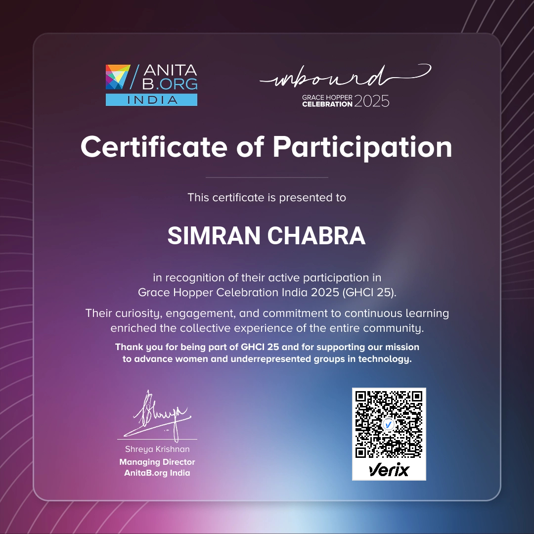 Attendee Certificate - GHCI 25